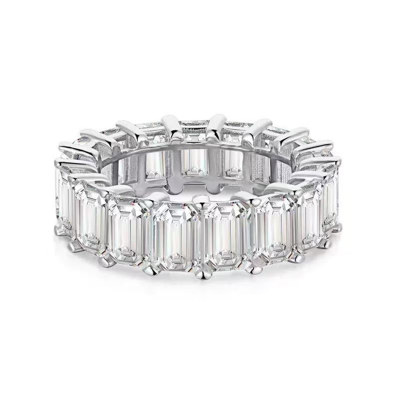 Moissanite tennis ring |Emerald Cut
