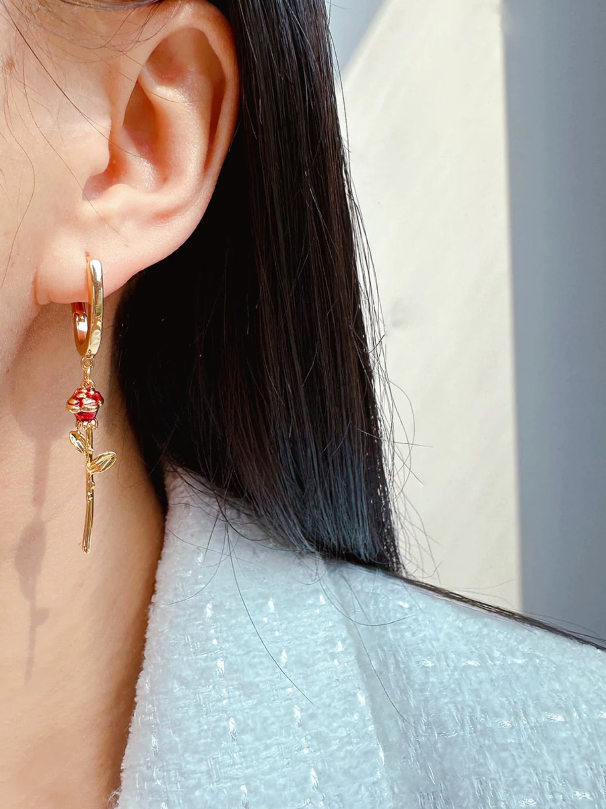 Rose earrings