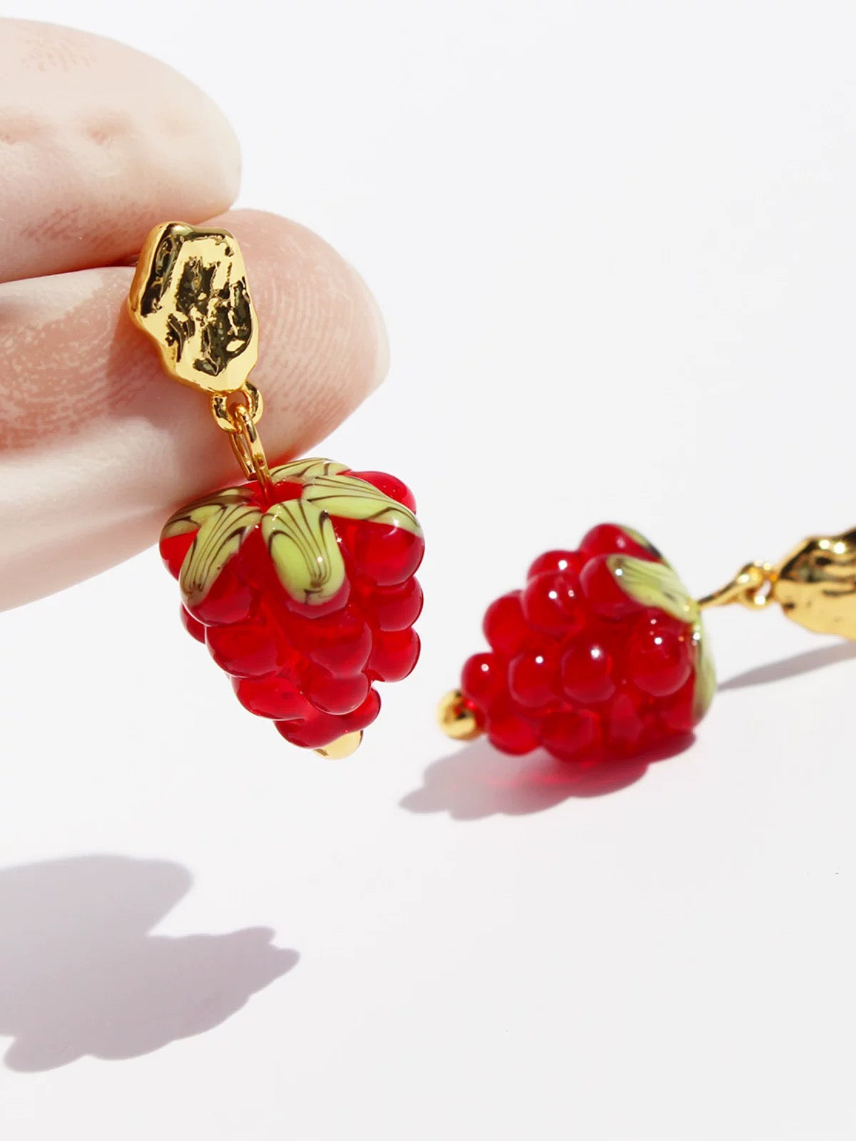 Raspberry earrings