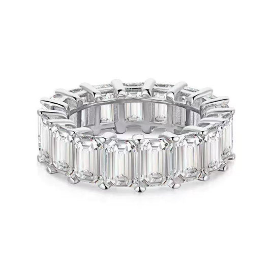 Moissanite tennis ring |Emerald Cut