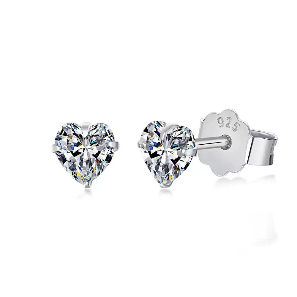 Moissanite Earring | Heart Cut