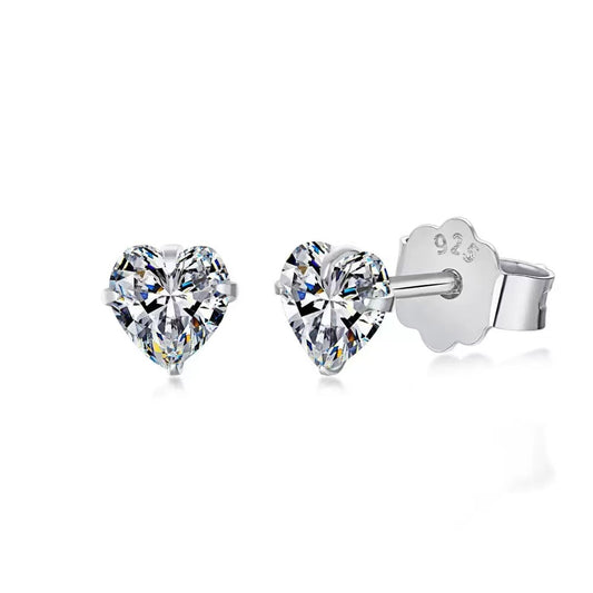 Moissanite Earring | Heart Cut